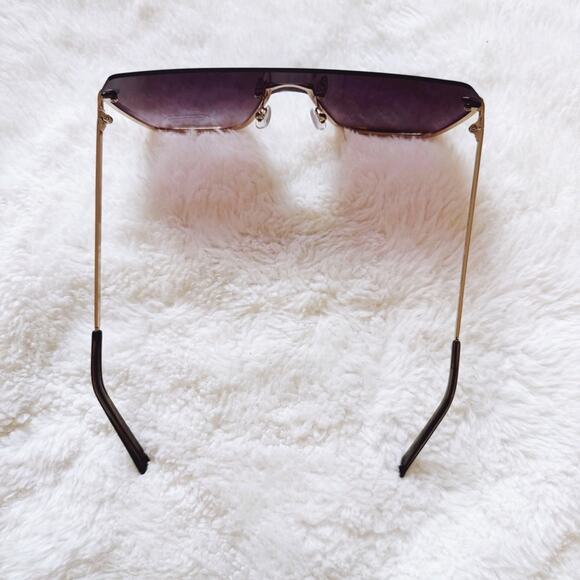 Kalia Clear Black Rimless Sleek Sunglasses - Picture 6 of 11
